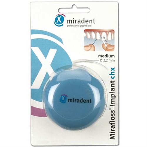 Mirafloss Implant CHX zubná niť medium modrá  220mm
