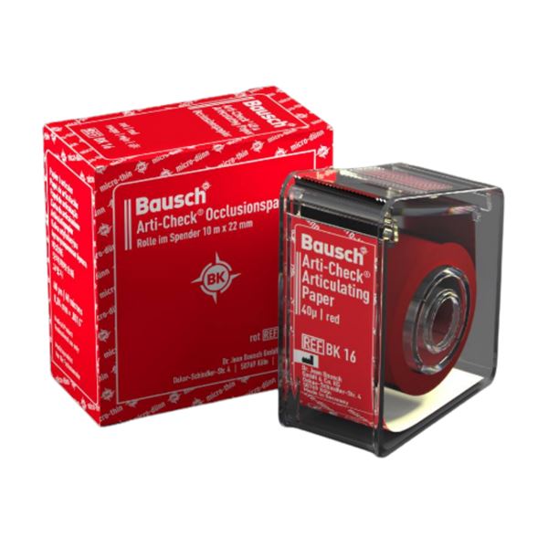 Artikulačný papier Bausch červený 40my BK16 rola