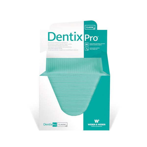 Podbradníky Classic Dentix Pro skladané 80 ks zelené/dá sa obj.6 baleni/