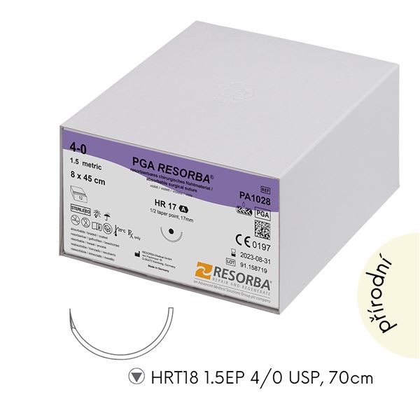 PGA Resorba HRT18 EP1,5 USP4/0 70cm, 24ks