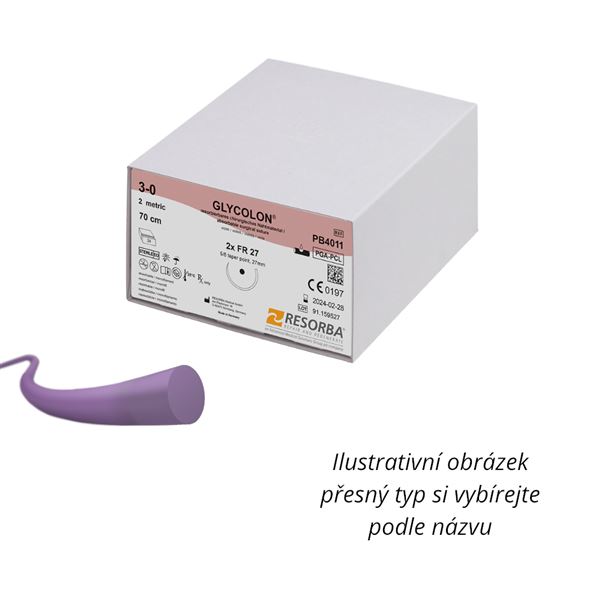 Resorba Glycolon Violet DSM13 EP0,7 USP6/0 45 cm, 24ks