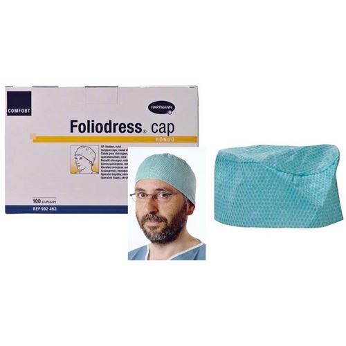 Operačný čepiec Foliodress Rondo Aqua 100ks (9924633)