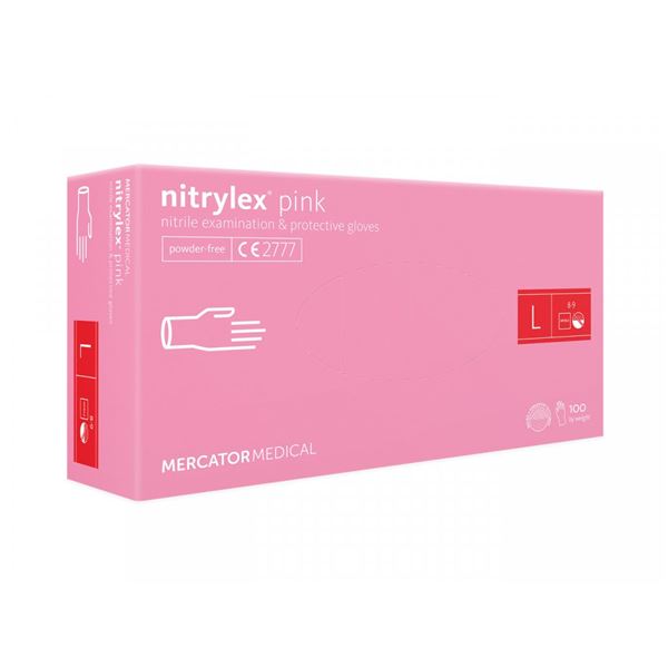 Rukavice Nitrylex Pink, 100 ks - L (len po 10bal.)