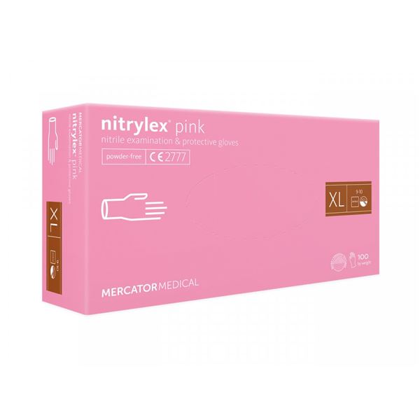 Rukavice Nitrylex Pink, 100 ks - XL  (len po 10bal.)