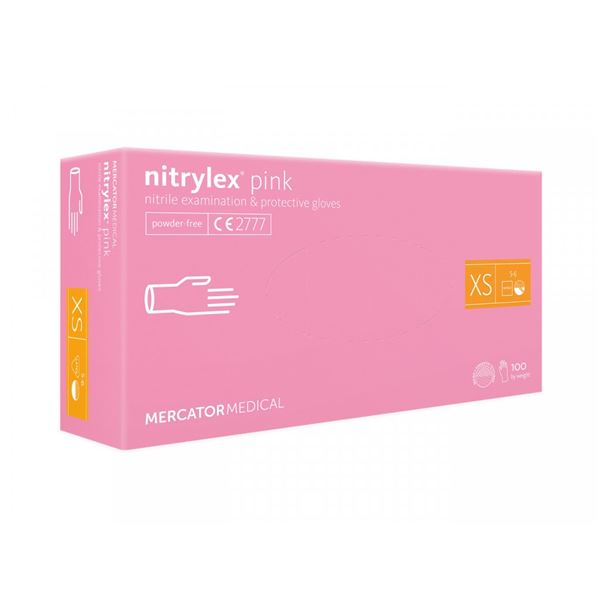 Rukavice Nitrylex Pink, 100 ks - XS -  (len po 10bal.)