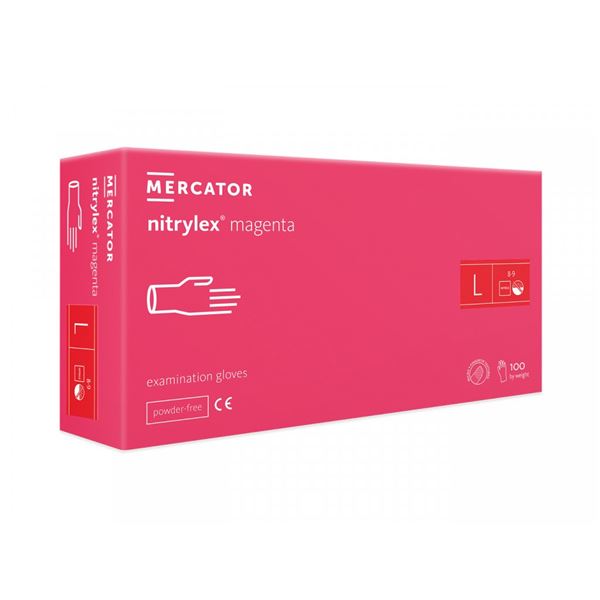 Rukavice Nitrylex Magenta, 100 ks - L (len po 10bal.)