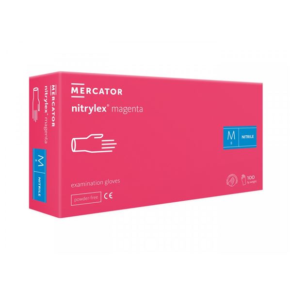 Rukavice Nitrylex Magenta, 100 ks - M (len po 10bal.)