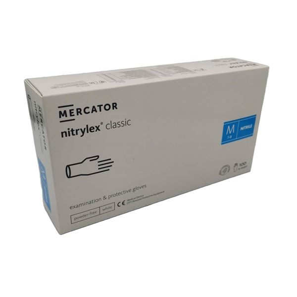 Rukavice Nitrylex PF biele, 100 ks - M