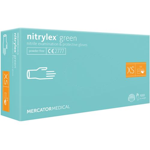 Rukavice Nitrilex PF zelené  100ks XS
