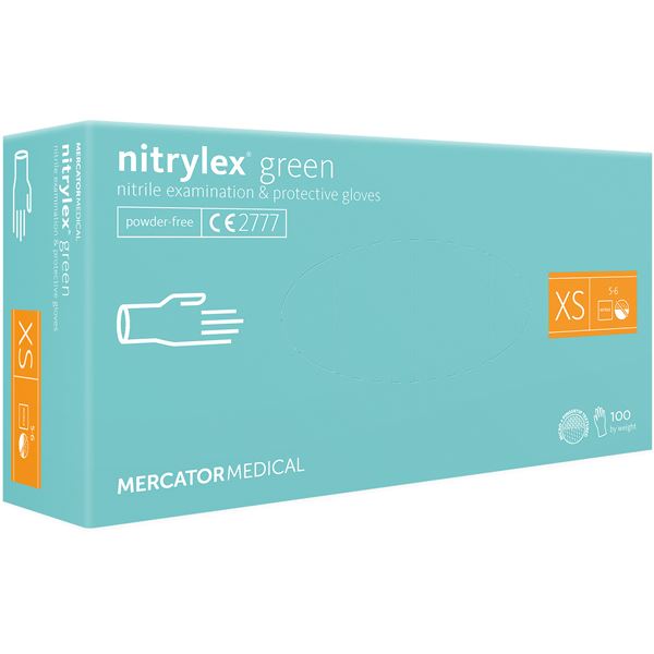 Rukavice Nitrilex PF zelené  100ks XS