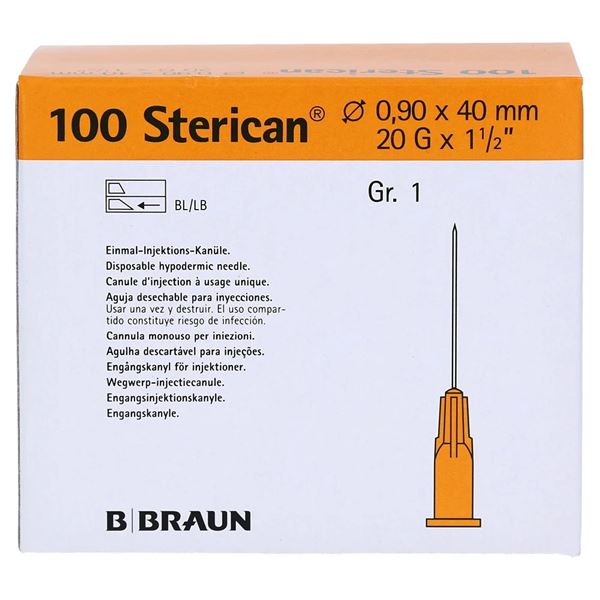 Injekčné ihly 0,90x40mm  žlté Sterican 100ks