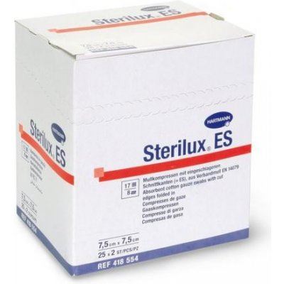 Sterilux ES sterilný 7,5 x 7,5 cm 2 x 25 ks