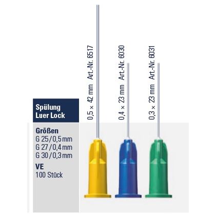 Transcoject ihly Endo Luer tupé 27G 0,4x23mm, modré 100ks