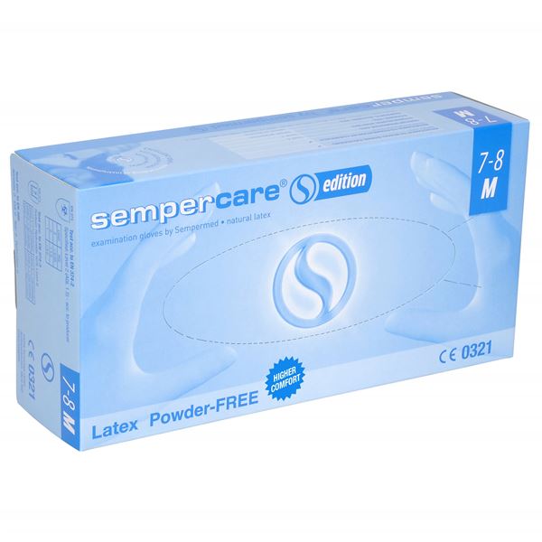 Rukavice Sempercare bez púdru M latex 100KS