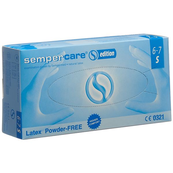 Rukavice Sempercare bez púdru S latex 100KS