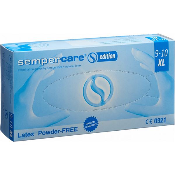 Rukavice Sempercare bez púdru XL latex  90 ks