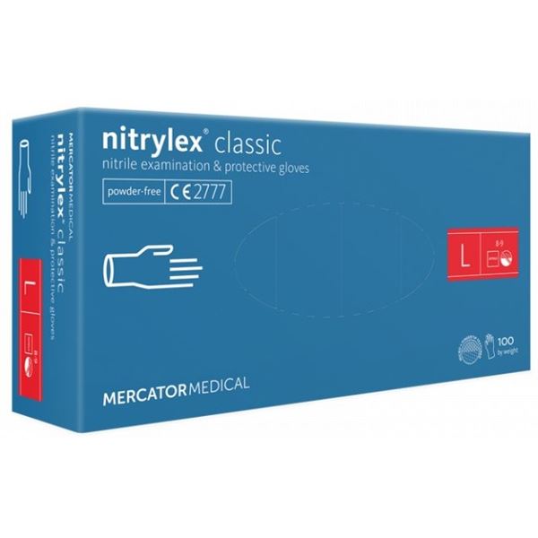 Rukavice Nitrilex PF Protect 100ks -L modré