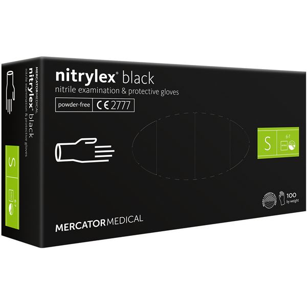 Rukavice Nitrilex PF čierne 100ks S