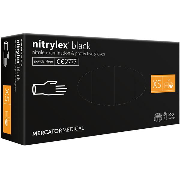 Rukavice Nitrilex PF čierne 100ks  XS