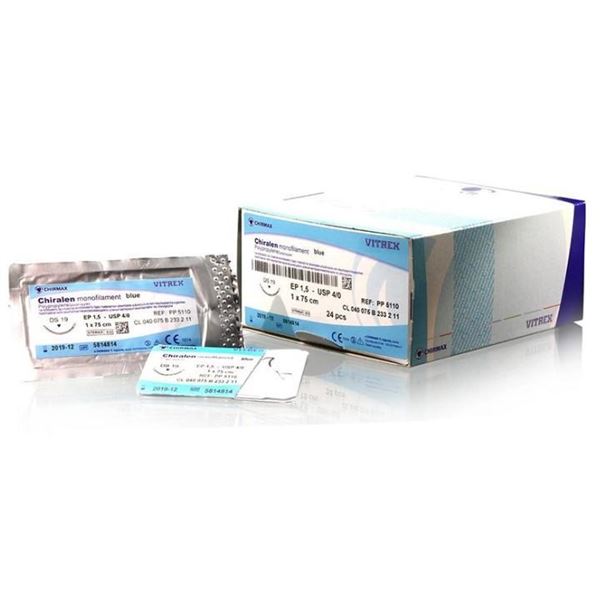 Chiraflon monofil blue DS15 1EP UPS 5/0 1x45cm 24 ks TF6105