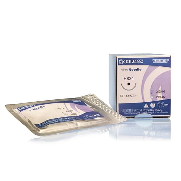 Ihly chirurgické s perovými uškami, okrúhle zvlášť tenké PB, HR 24, 12 ks, EY 8007