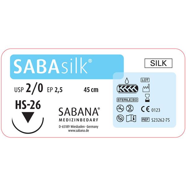 SABAsilk EP3 USP2/0 HS26 čierne 75cm, 24ks
