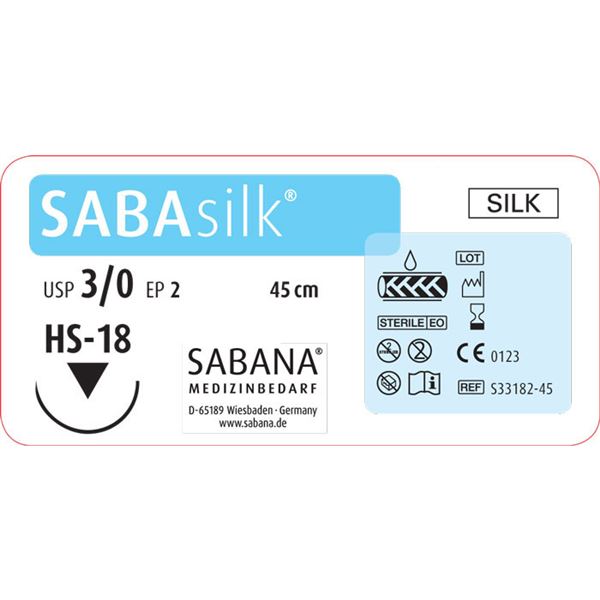 SABAsilk EP2 USP3/0 HS18 čierne 45cm, 24ks