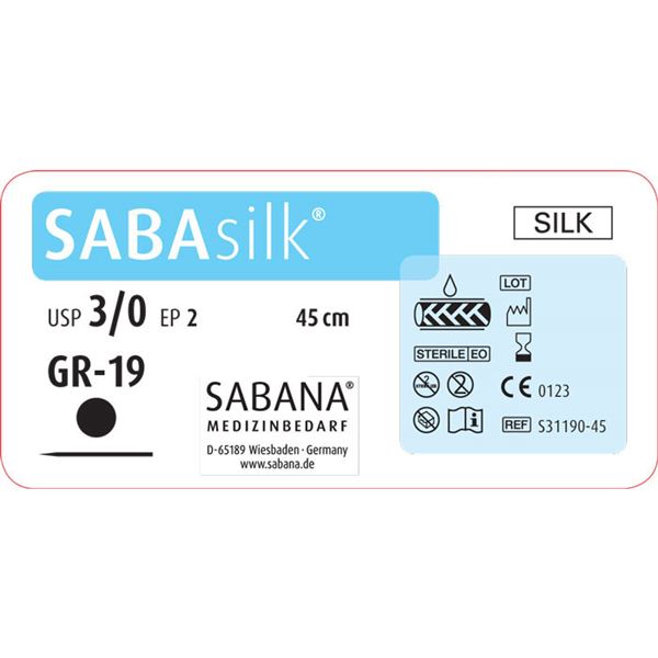 SABAsilk EP2 USP3/0 GR19 čierne 45cm, 24ks