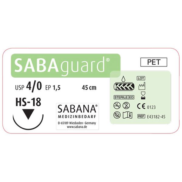 SABAguard EP1.5 USP4/0 HS18 zelené 45cm, 24ks  E43182-45