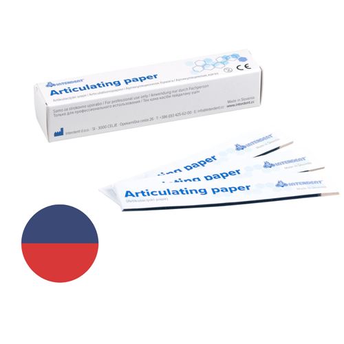 Artikulačný papier rovný 40my,modro-červ. INT0102
