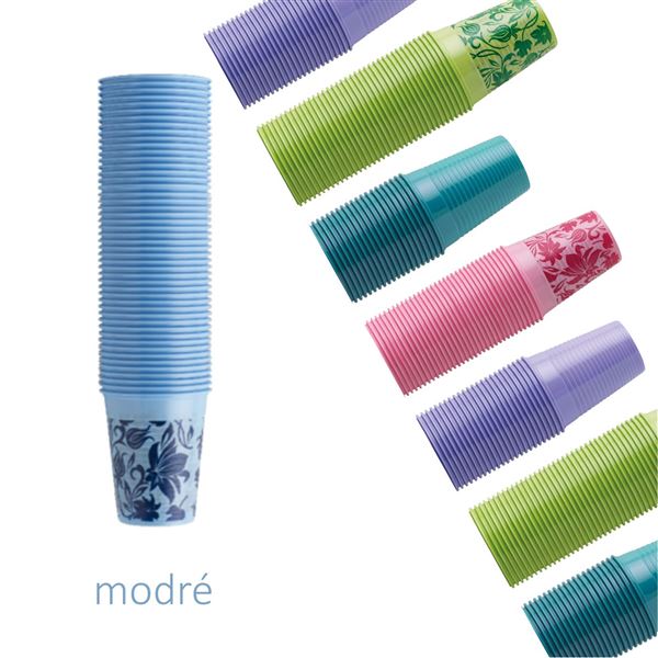 Poháriky Floral modré  Monoart EURONDA 1000 ks