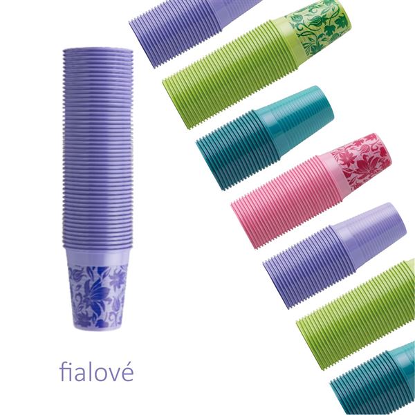 Poháriky Floral fialové  Monoart EURONDA 1000 ks