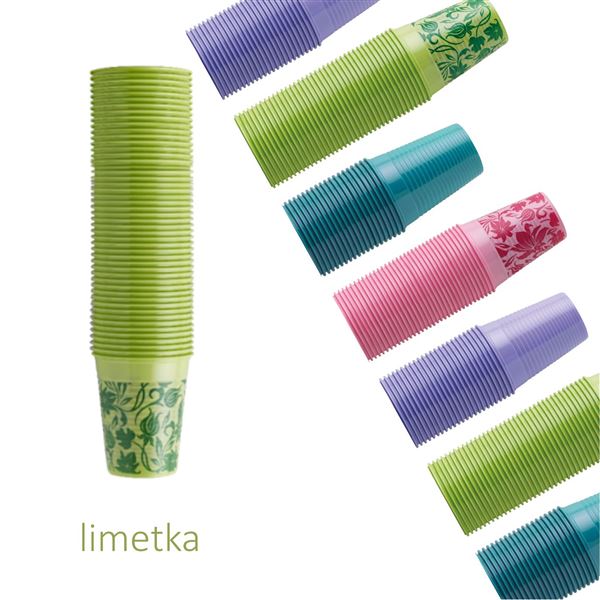 Poháriky Floral limetka  Monoart EURONDA 1000 ks