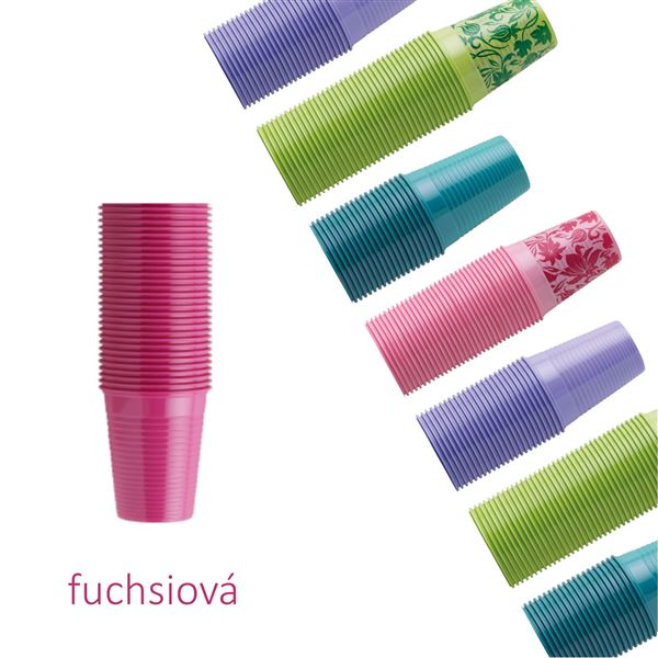 Poháriky fuksia  Monoart EURONDA 1000 ks
