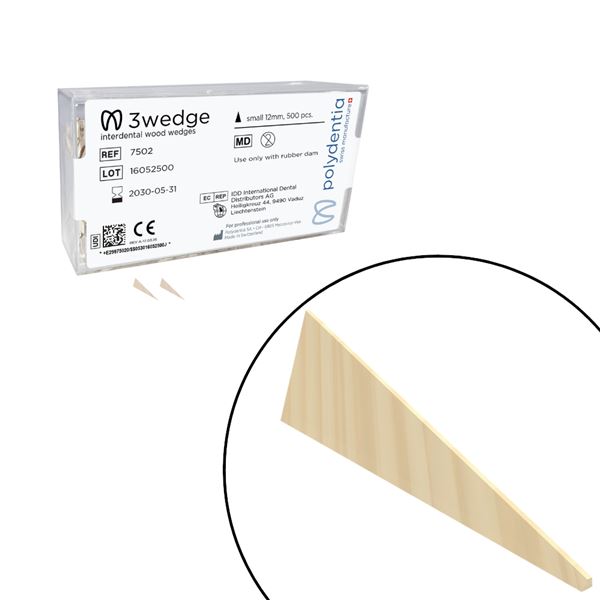 Drevené klinky Polydentia 3Wedge Small 500ks