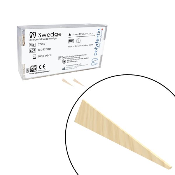 Drevené klinky Polydentia 3Wedge Skinny 500ks
