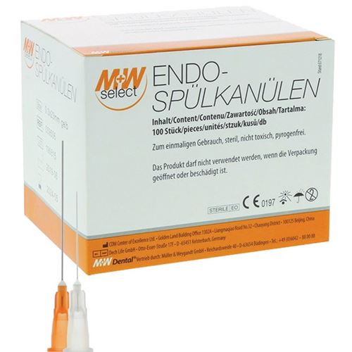 M+W kanyly výplachové endo 0,3x23mm žlté, 100ks
