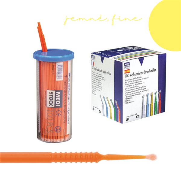 Mikro Aplikátory Medibrush, Fine 400ks, žlté
