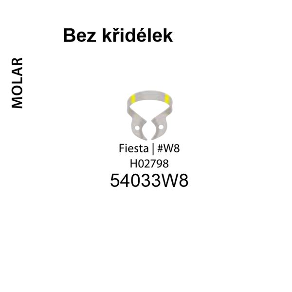 Fiesta Dental Dam spona žltá horná molar W8