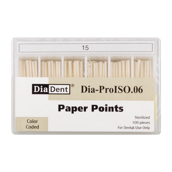 Papier.čapy DiaDent 015 kalibrované, kón. 6%