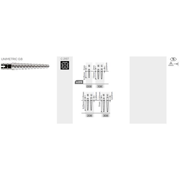 Unimetric TITAN čapy 308S červené 0,8 mm 25ks