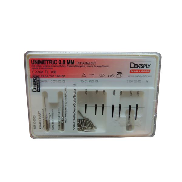 Unimetric čapy T single set 108S, biely 0,8mm