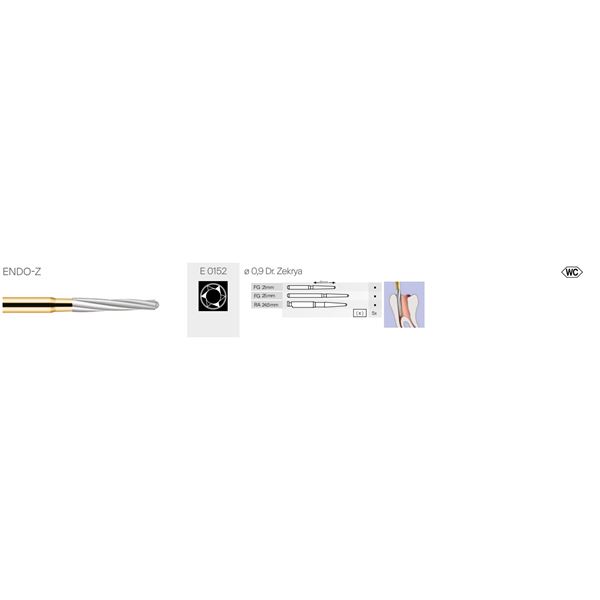 Carb. Bur Endo-Z FG 25mm ,5 ks