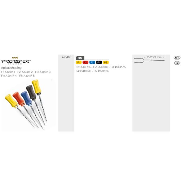 ProTaper ručný F3 - 21 mm, 6 ks modré