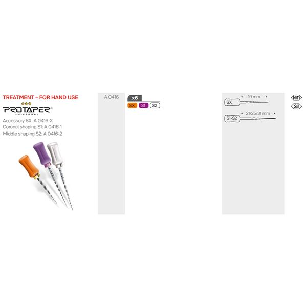 ProTaper ručný S1 -25 mm 6 ks - fialové A041602510103