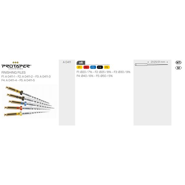 ProTaper Gold  F3  25 mm,6 ks modrý