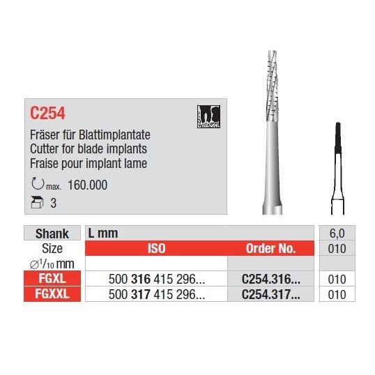 Chirurgický brúsok C254.317.010     3 ks