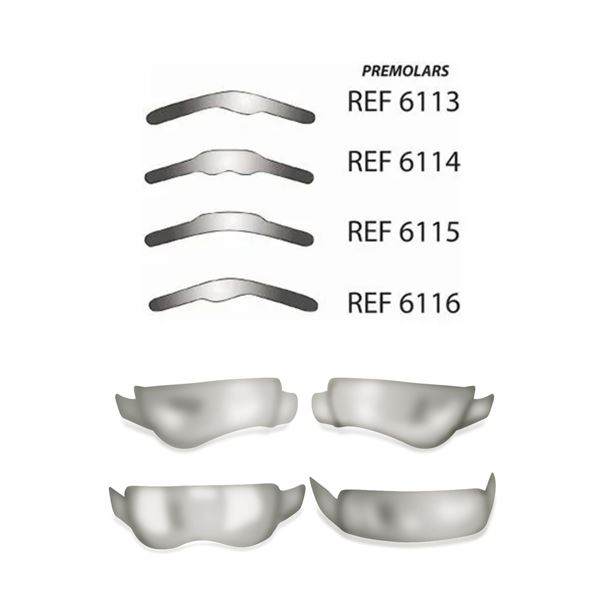 Matrice anatom. kov premolar 0,03mm, 30ks - 6114