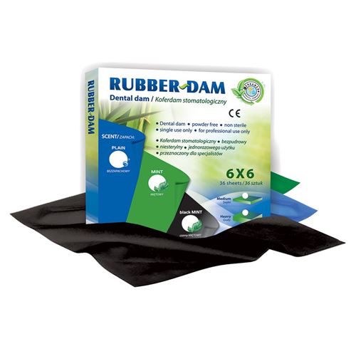 Rubber Dam Medium mäta čierny 36ks