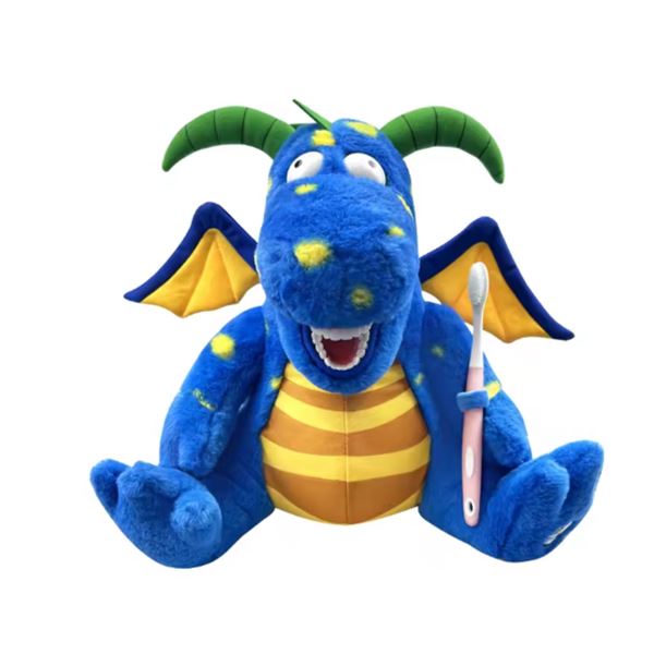 Učebná pomôcka drak modrý s čelusťou a kartáčikom